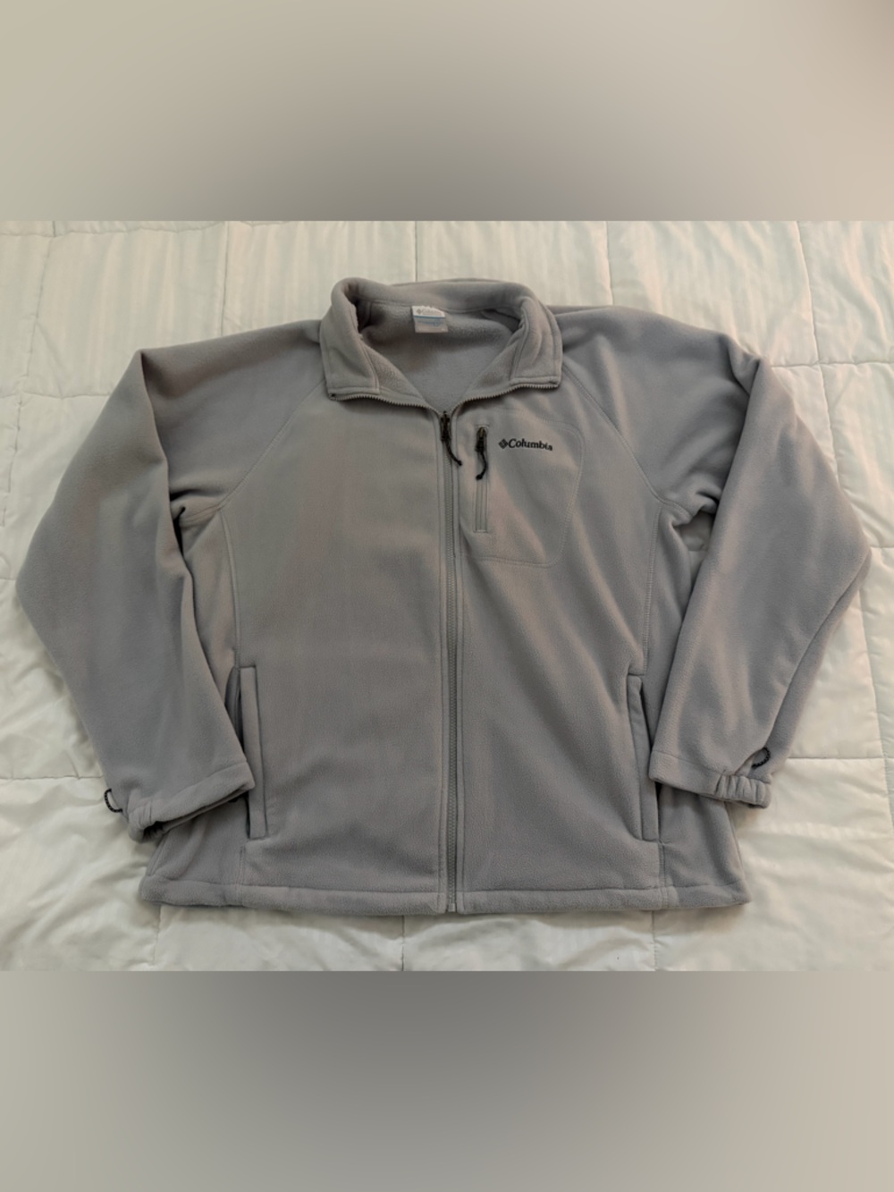 Columbia Light Gray Full-Zip Fleece Pullover